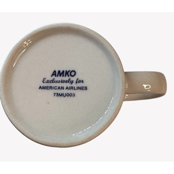 Vintage American Airlines Blue Logo White Ceramic Coffee Mug Cup Collectible - Picture 7 of 8